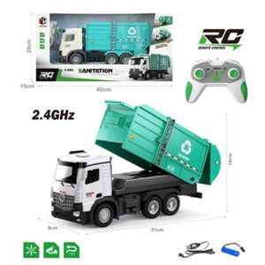 Детски камион за боклук с дистанционно управление, повдигащ се контейнер, 31 см
