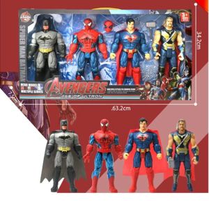 Комплект 4 фигурки на супергерои – Батман, Спайдърмен, Супермен и Тор