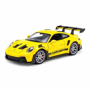 Метална кола Porsche 911 GT3 RS (992), 1:24, жълта – Welly
