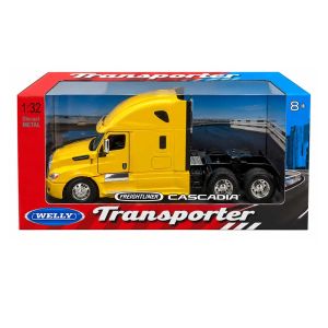 Метален камион влекач Freightliner Cascadia, 1:32, жълт – Welly