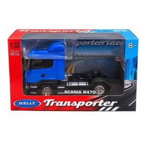 Метален камион влекач Scania R470, 1:32, син – Welly
