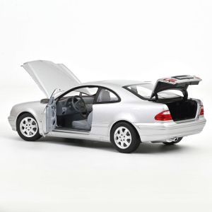 Метална кола Mercedes-Benz CLK-Class Coupe 2000, 1:18, сребриста – Norev