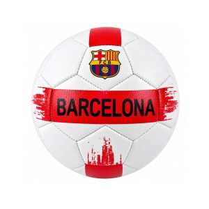 Футболна топка Barcelona – бяла с червени елементи