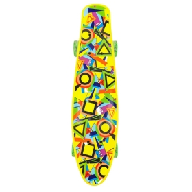 Скейтборд пениборд, 55,5Х14,5 см , Светещи гуми, жълт