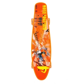 Скейтборд пениборд, 55,5Х14,5 см , Светещи гуми, оранжев