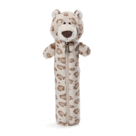 Детски плюшен несесер - снежен леопард - за момче, 25 см