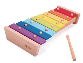 Дървен ксилофон с цветовете на дъгата