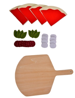 Дървен кухненски комплект - Пица с дъска за рязане