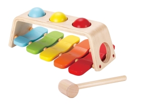 Дървена играчка - ксилофон с чукче
