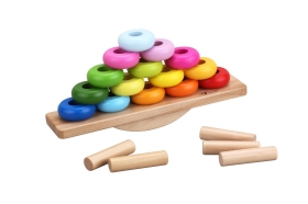 Дървена играчка за подреждане и баланс