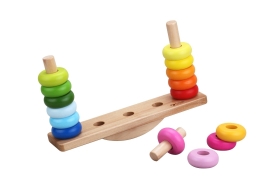 Дървена играчка за подреждане и баланс