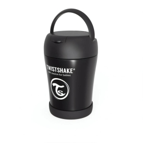 Контейнер за храна от неръждаема стомана Twistshake 6+ месеца черен